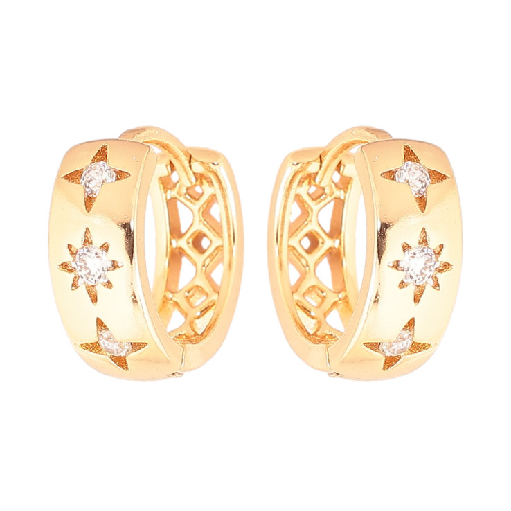 Серьги Xuping Позолота 18K колечки Узор звезды с кристаллами фото №11