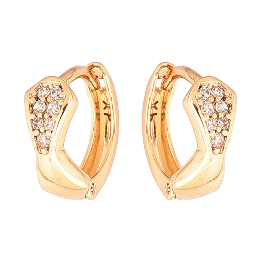 Серьги Xuping Позолота 18K колечки Узор с кристаллами фото №1
