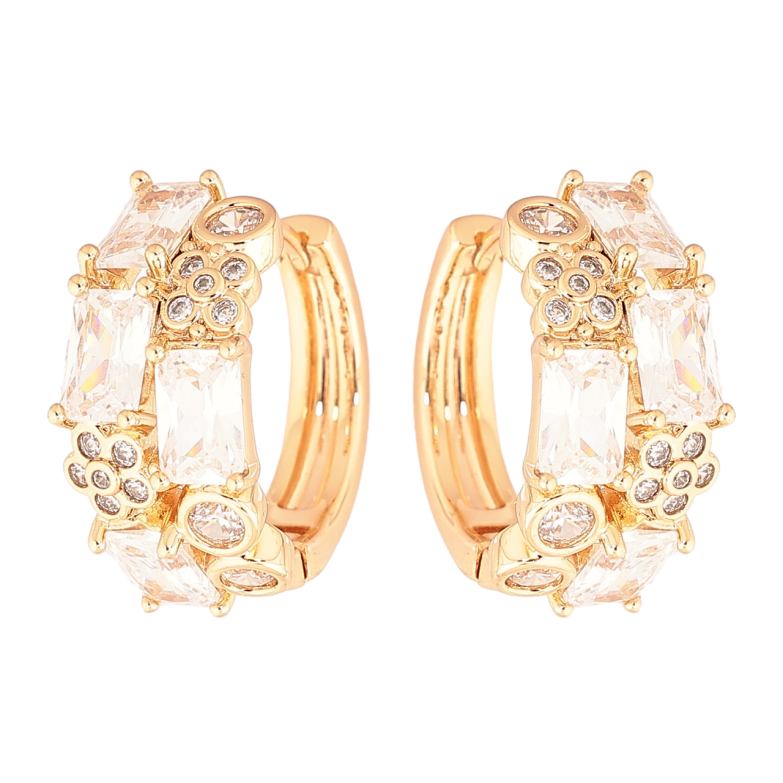 Сережки Xuping Позолота 18K колечка «Інкрустація кристалами» фото №7 Сережки Xuping Позолота 18K колечка «Інкрустація кристалами» фото №7