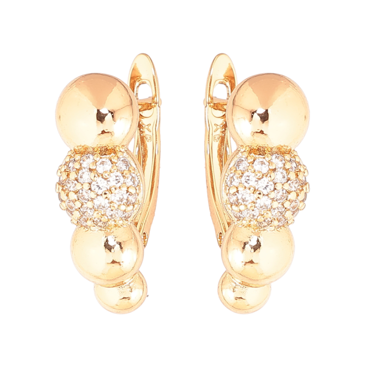 Серьги Xuping цвет Позолота 18K английский замок Узор с инкрустацией кристаллами фото №7 Серьги Xuping цвет Позолота 18K английский замок Узор с инкрустацией кристаллами фото №7
