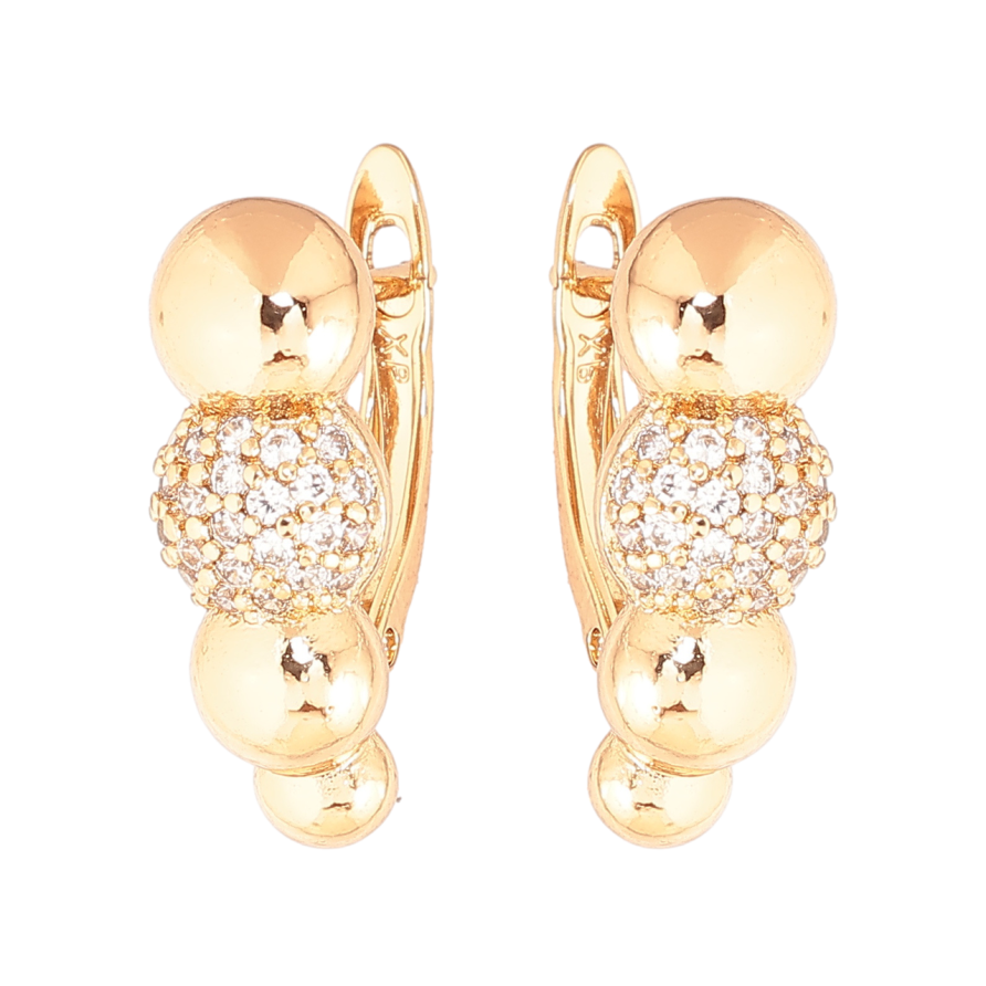 Серьги Xuping цвет Позолота 18K английский замок Узор с инкрустацией кристаллами фото №1 Серьги Xuping цвет Позолота 18K английский замок Узор с инкрустацией кристаллами фото №1