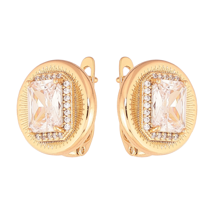 Серьги Xuping цвет Позолота 18K английский замок Узор с инкрустацией кристаллами фото №17 Серьги Xuping цвет Позолота 18K английский замок Узор с инкрустацией кристаллами фото №17
