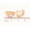 Серьги Xuping цвет Позолота 18K английский замок Розовые кристаллы в обрамлении фото №2 Серьги Xuping цвет Позолота 18K английский замок Розовые кристаллы в обрамлении фото №2