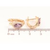 Серьги Xuping цвет Позолота 18K английский замок Сиреневые кристаллы в обрамлении фото №2 Серьги Xuping цвет Позолота 18K английский замок Сиреневые кристаллы в обрамлении фото №2