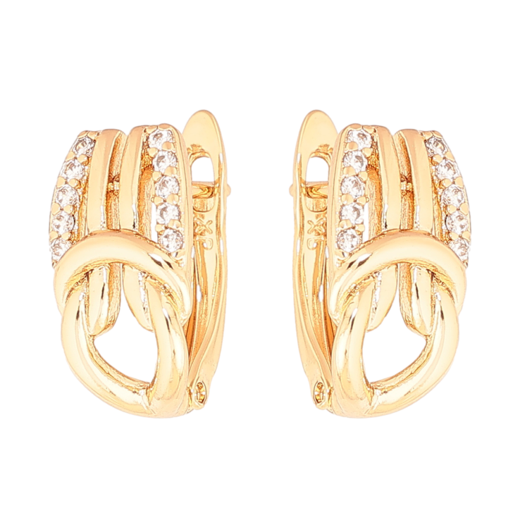 Серьги Xuping цвет Позолота 18K английский замок Декоративный узор с кристаллами фото №18 Серьги Xuping цвет Позолота 18K английский замок Декоративный узор с кристаллами фото №18