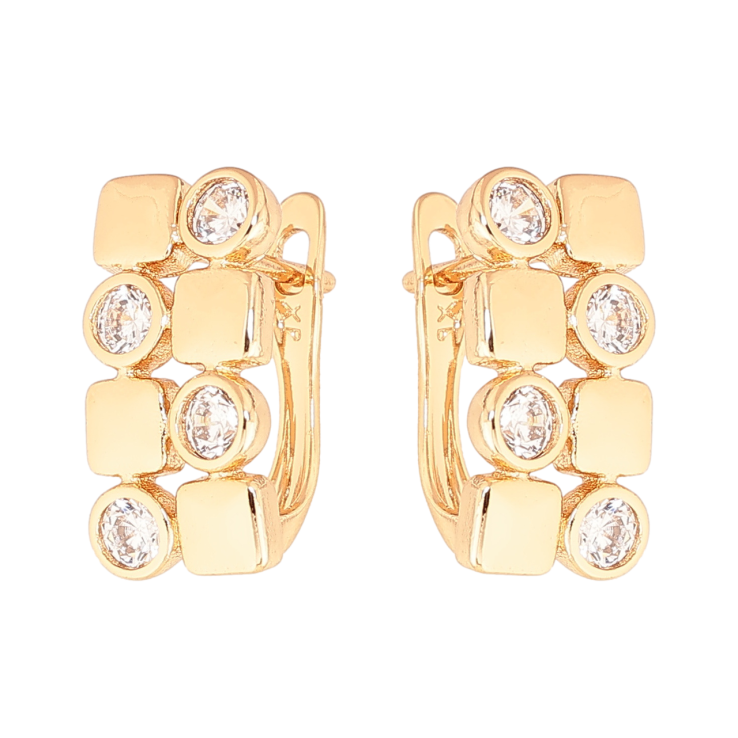 Серьги Xuping цвет Позолота 18K английский замок Декоративный узор с кристаллами фото №25 Серьги Xuping цвет Позолота 18K английский замок Декоративный узор с кристаллами фото №25
