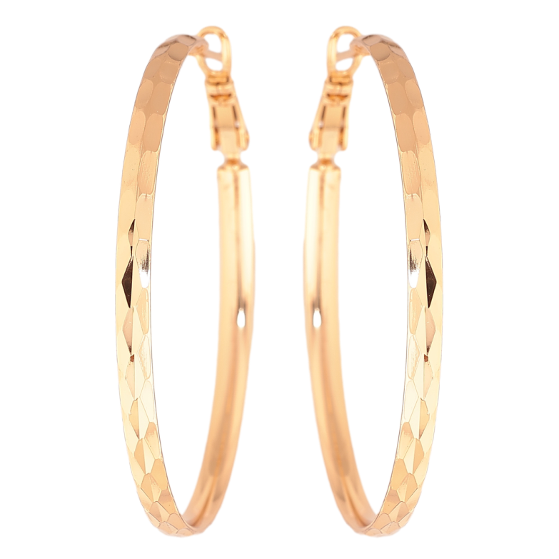 Сережки Xuping колір Позолота 18K кільця (конго) Декоративний візерунок ø 4.5см фото №2