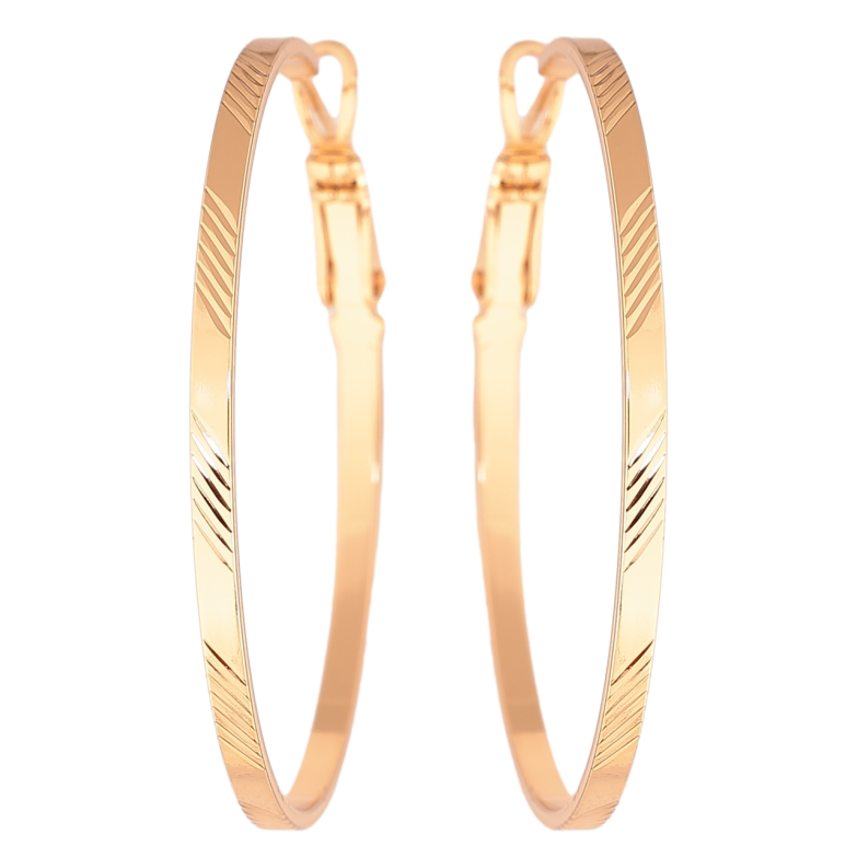 Серьги Xuping цвет Позолота 18K кольца (конго) Декоративный узор ø 4см фото №1