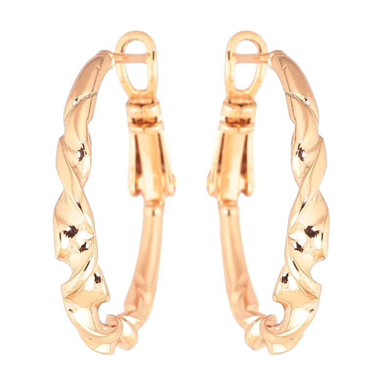 Сережки Xuping колір Позолота 18K кільця (конго) Декоративний візерунок ø 2.5см фото №1 Сережки Xuping колір Позолота 18K кільця (конго) Декоративний візерунок ø 2.5см фото №1