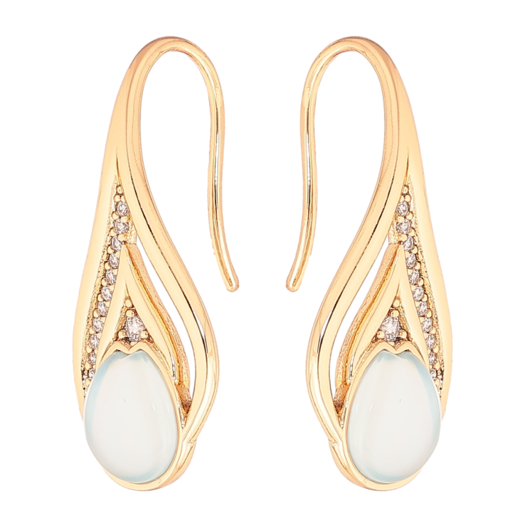 Серьги Xuping цвет Позолота 18K французский замок Изящный узор с голубыми кристаллами фото №9 Серьги Xuping цвет Позолота 18K французский замок Изящный узор с голубыми кристаллами фото №9