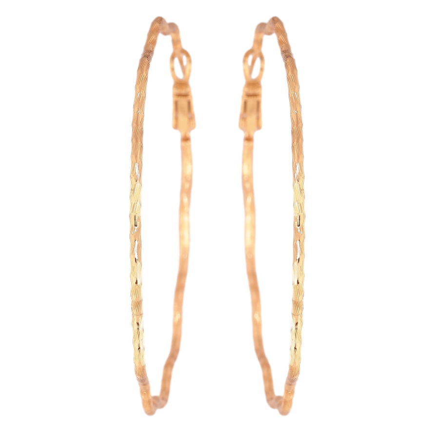 Серьги Xuping цвет Позолота 18K кольца (конго) Волнистые с узором ø 5.8см фото №1 Серьги Xuping цвет Позолота 18K кольца (конго) Волнистые с узором ø 5.8см фото №1