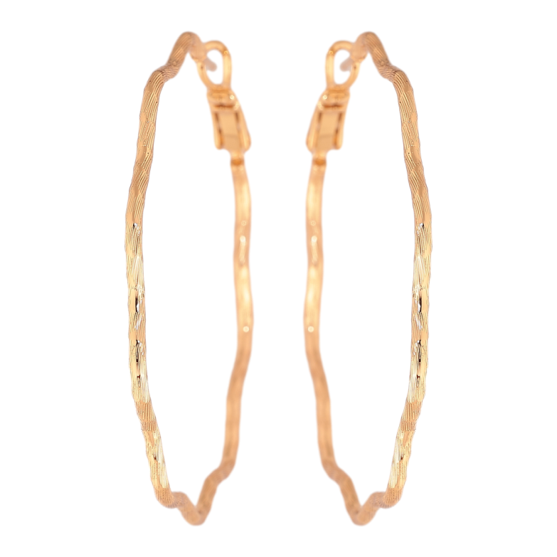 Сережки Xuping колір Позолота 18K кільця (конго) Хвилясті з візерунком ø 5см фото №22 Сережки Xuping колір Позолота 18K кільця (конго) Хвилясті з візерунком ø 5см фото №22