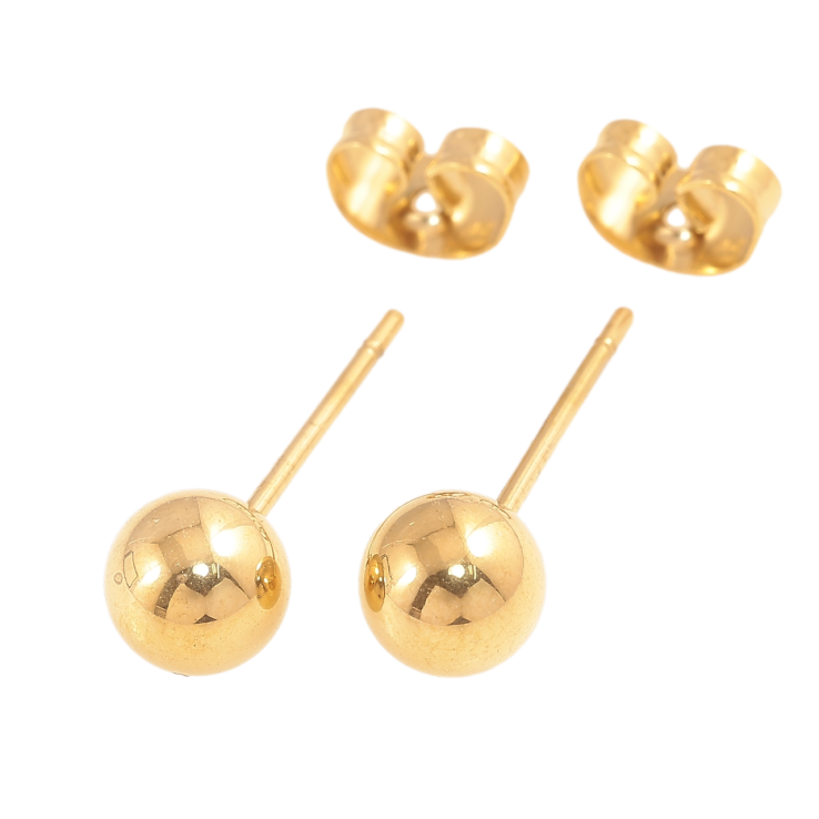 Серьги Xuping TTM Stainless Steel цвет 14К пусеты Шарики ø 6мм фото №18