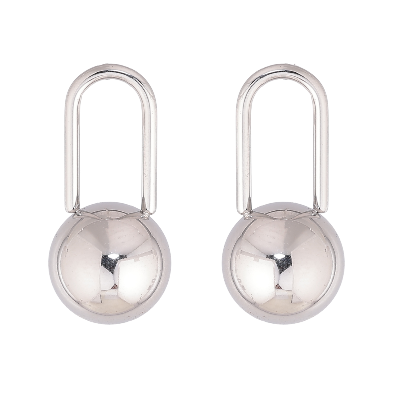 Серьги Xuping TTM Stainless Steel цвет Родий пусеты Шарики на дужках фото №1 Серьги Xuping TTM Stainless Steel цвет Родий пусеты Шарики на дужках фото №1