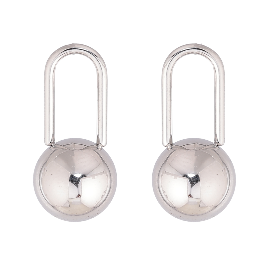Серьги Xuping TTM Stainless Steel цвет Родий пусеты Шарики на дужках фото №1 Серьги Xuping TTM Stainless Steel цвет Родий пусеты Шарики на дужках фото №1
