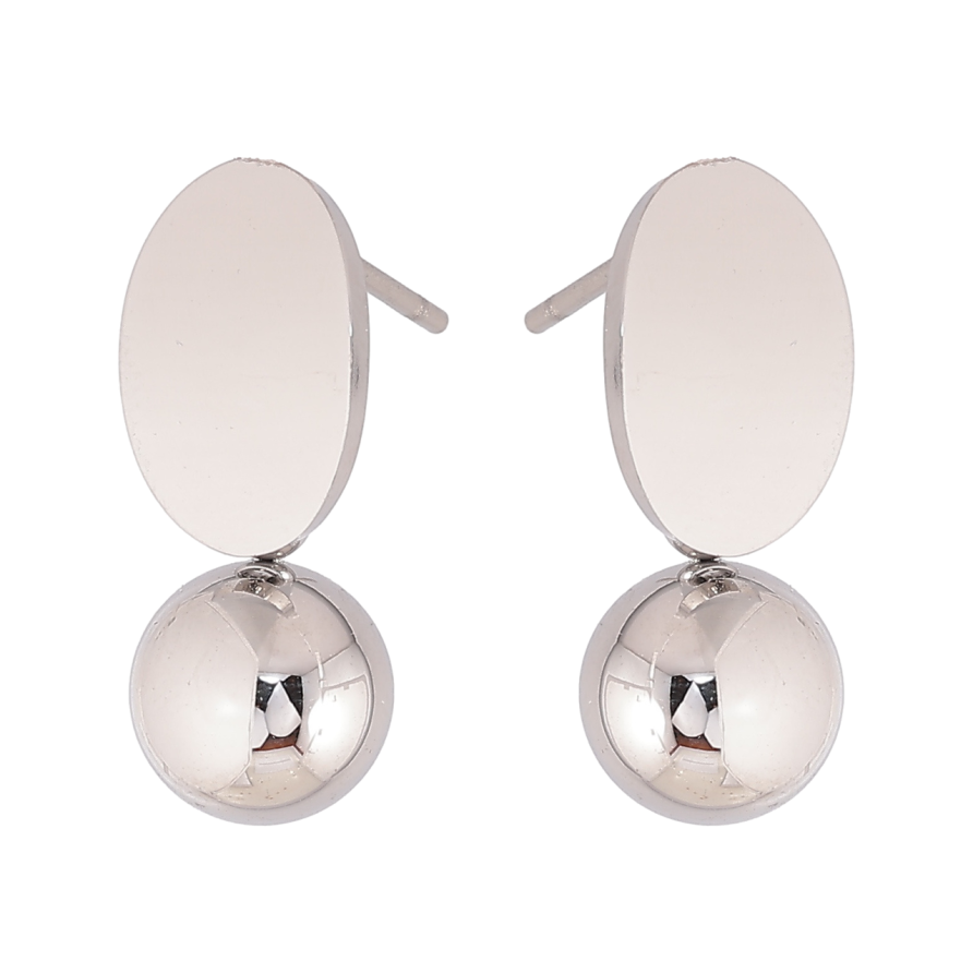 Серьги Xuping TTM Stainless Steel цвет Родий пусеты Овалы с шариками фото №1 Серьги Xuping TTM Stainless Steel цвет Родий пусеты Овалы с шариками фото №1