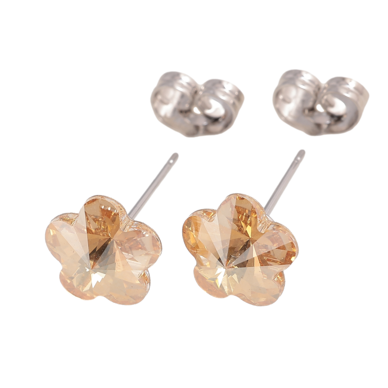 Сережки Xuping колір Родій з кристалами Swarovski пусети Кристальні квіточки Topaz фото №6 Сережки Xuping колір Родій з кристалами Swarovski пусети Кристальні квіточки Topaz фото №6