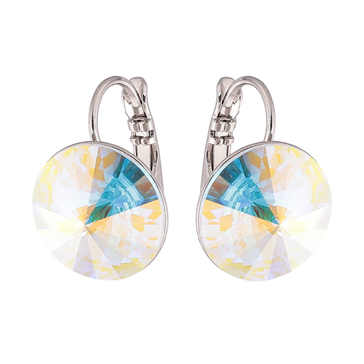Серьги Xuping цвет Родий с кристаллами Swarovski французский замок Кристаллы АВ ø 14мм фото №6 Серьги Xuping цвет Родий с кристаллами Swarovski французский замок Кристаллы АВ ø 14мм фото №6