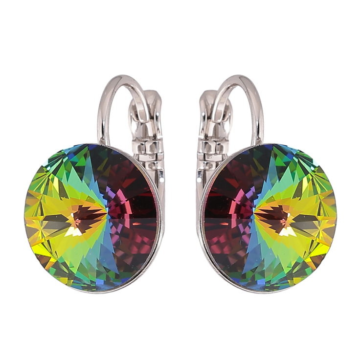 Серьги Xuping цвет Родий с кристаллами Swarovski французский замок Кристаллы Vitrail Medium ø 12мм фото №3 Серьги Xuping цвет Родий с кристаллами Swarovski французский замок Кристаллы Vitrail Medium ø 12мм фото №3