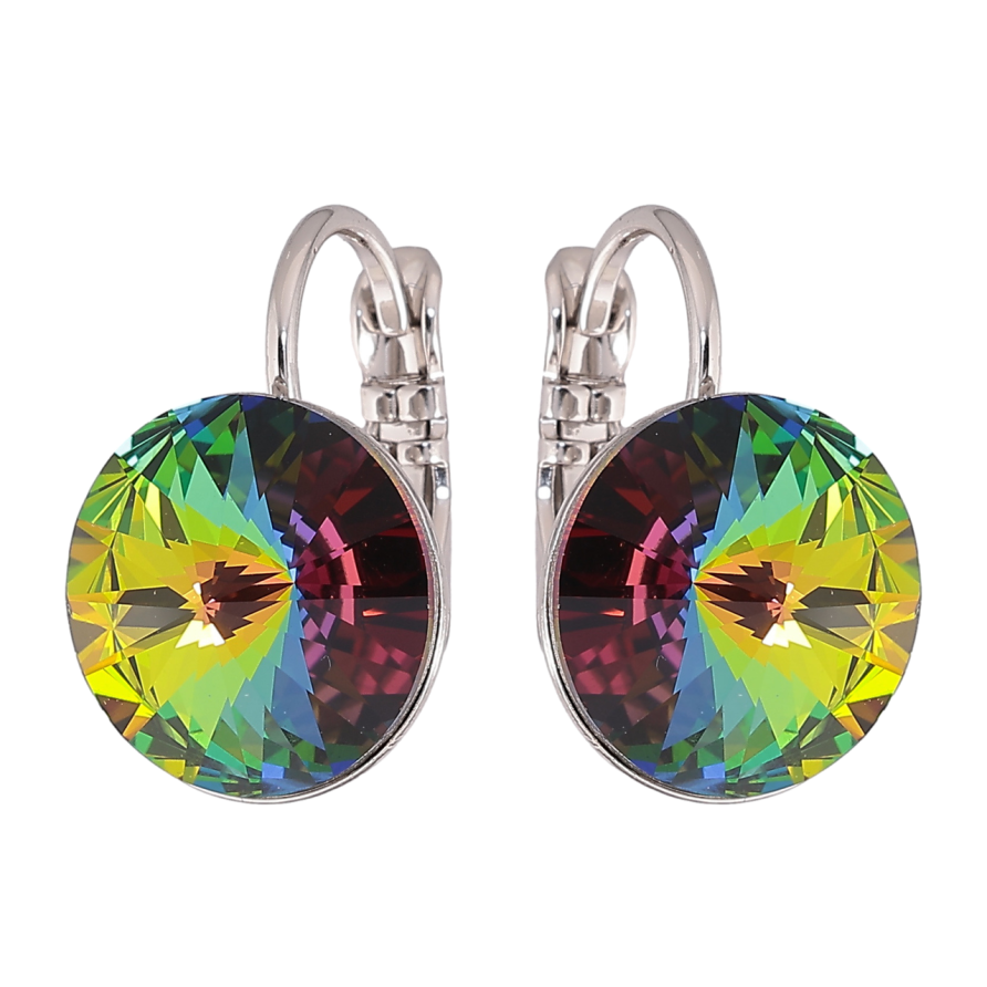 Серьги Xuping цвет Родий с кристаллами Swarovski французский замок Кристаллы Vitrail Medium ø 12мм фото №1 Серьги Xuping цвет Родий с кристаллами Swarovski французский замок Кристаллы Vitrail Medium ø 12мм фото №1
