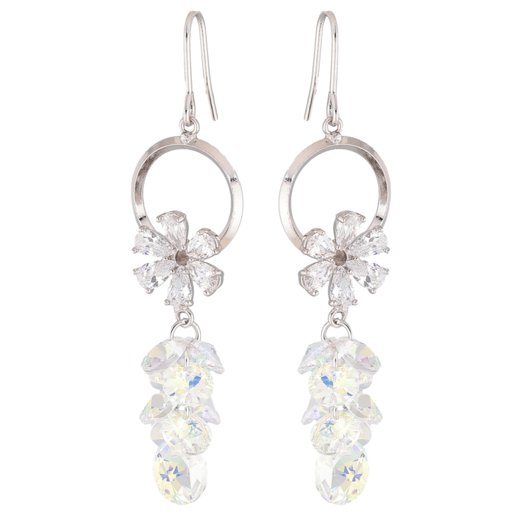 Серьги Xuping цвет Родий с кристаллами Swarovski французский замок Подвески с кристаллами Shimmer фото №17 Серьги Xuping цвет Родий с кристаллами Swarovski французский замок Подвески с кристаллами Shimmer фото №17
