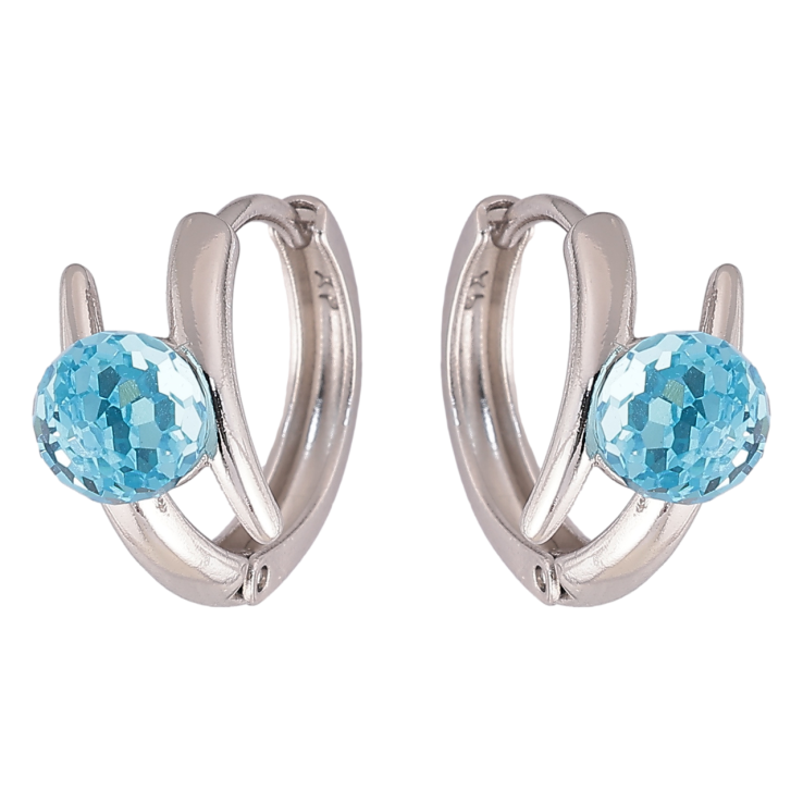 Серьги Xuping цвет Родий с кристаллами Swarovski колечки Узор с кристальными шариками Aquamarine фото №15 Серьги Xuping цвет Родий с кристаллами Swarovski колечки Узор с кристальными шариками Aquamarine фото №15