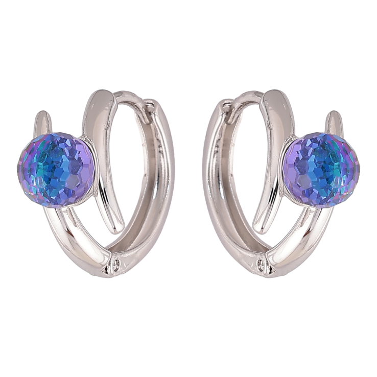 Серьги Xuping цвет Родий с кристаллами Swarovski колечки Узор с кристальными шариками Bermuda Blue фото №16 Серьги Xuping цвет Родий с кристаллами Swarovski колечки Узор с кристальными шариками Bermuda Blue фото №16
