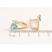 Серьги Xuping цвет Позолота 14K с кристаллами Swarovski английский замок Узор с кристаллами Light Turquoise фото №2
