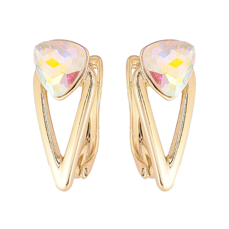 Сережки Xuping колір Позолота 14K з кристалами Swarovski англійський замок Візерунок з кристалами АВ фото №1