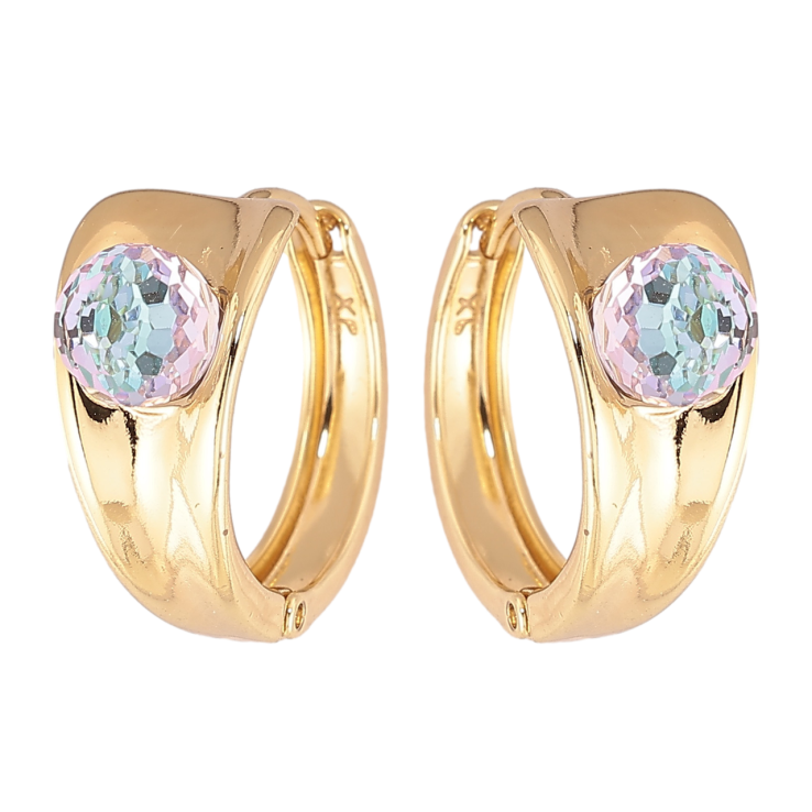 Сережки Xuping колір Позолота 14K з кристалами Swarovski колечка Візерунок з кристальними кульками Paradise Shine фото №13