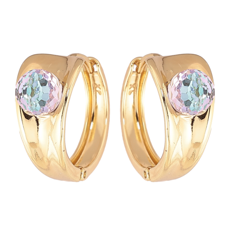 Сережки Xuping колір Позолота 14K з кристалами Swarovski колечка Візерунок з кристальними кульками Paradise Shine фото №4 Сережки Xuping колір Позолота 14K з кристалами Swarovski колечка Візерунок з кристальними кульками Paradise Shine фото №4