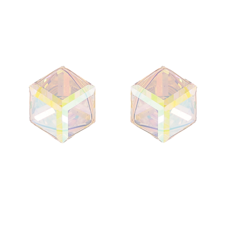 Серьги Xuping цвет Позолота 14K с кристаллами Swarovski пусеты Кристальные кубики Shimmer 8х8мм фото №4 Серьги Xuping цвет Позолота 14K с кристаллами Swarovski пусеты Кристальные кубики Shimmer 8х8мм фото №4