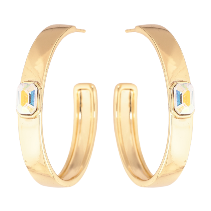Сережки Xuping колір Позолота 14K з кристалами Swarovski пусети Дуги з кристалами АВ фото №9