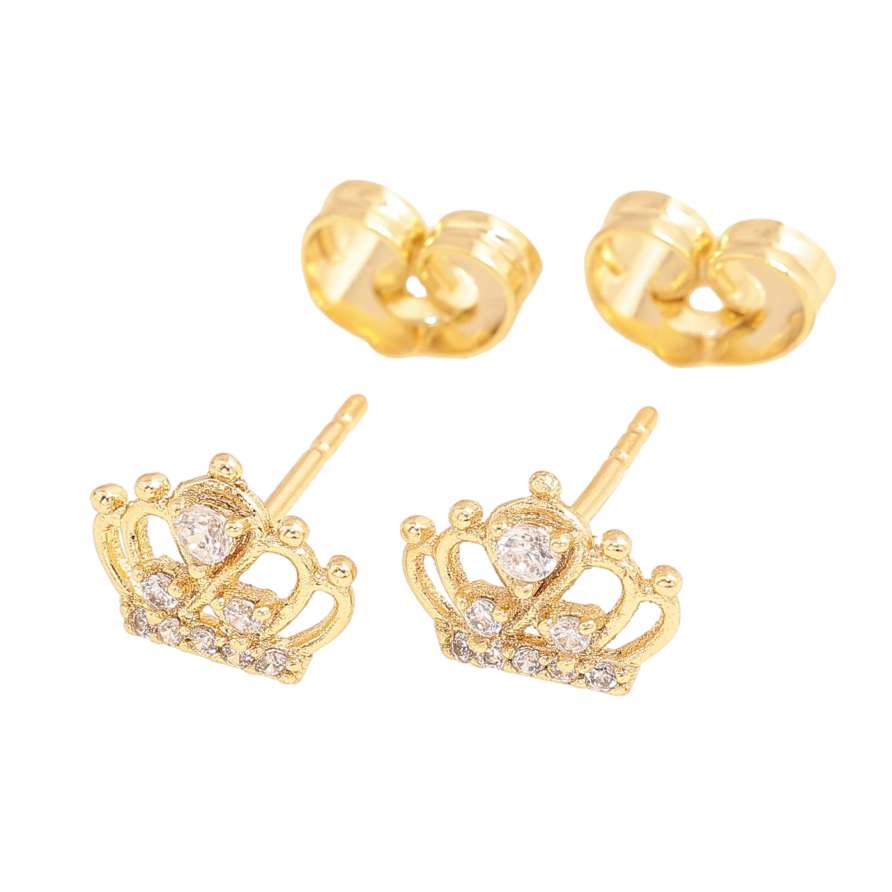 Сережки Xuping колір Позолота 14K пусети Корона фото №1 Сережки Xuping колір Позолота 14K пусети Корона фото №1