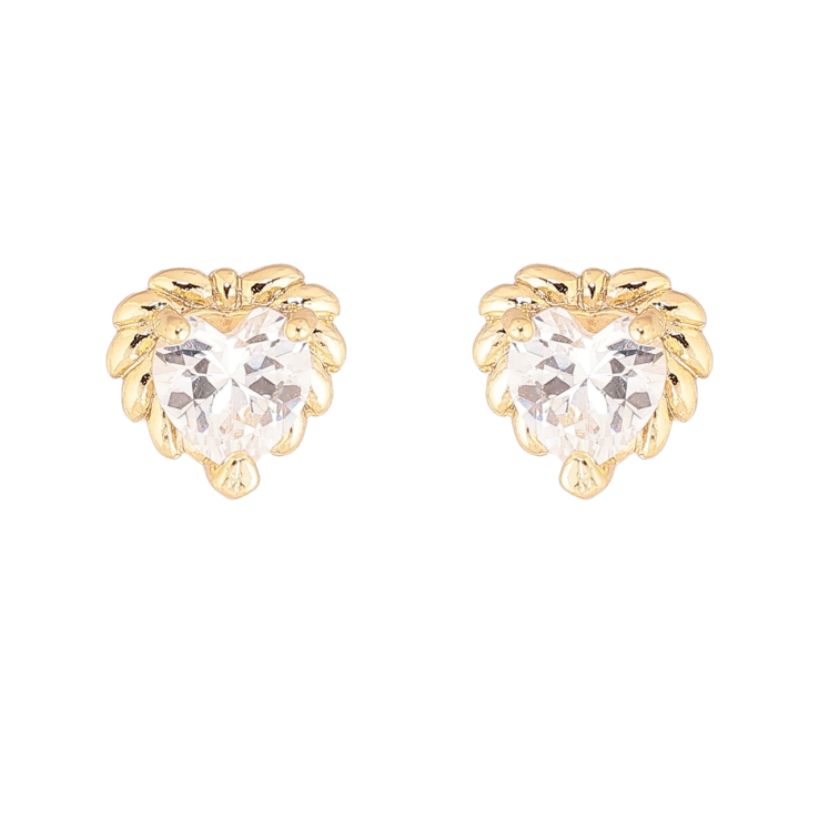Сережки Xuping колір Позолота 14K пусети Кристальні сердечка фото №13