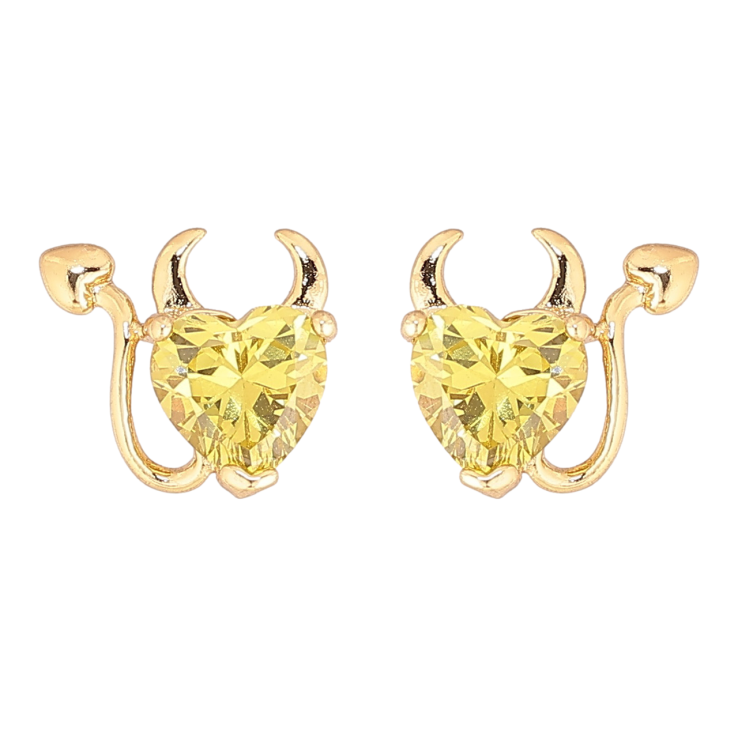 Сережки Xuping колір Позолота 14K пусети Кристальні чортенята фото №5
