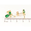 Серьги Xuping цвет Позолота 14K пусеты Банты с зелеными кристаллами фото №2 Серьги Xuping цвет Позолота 14K пусеты Банты с зелеными кристаллами фото №2
