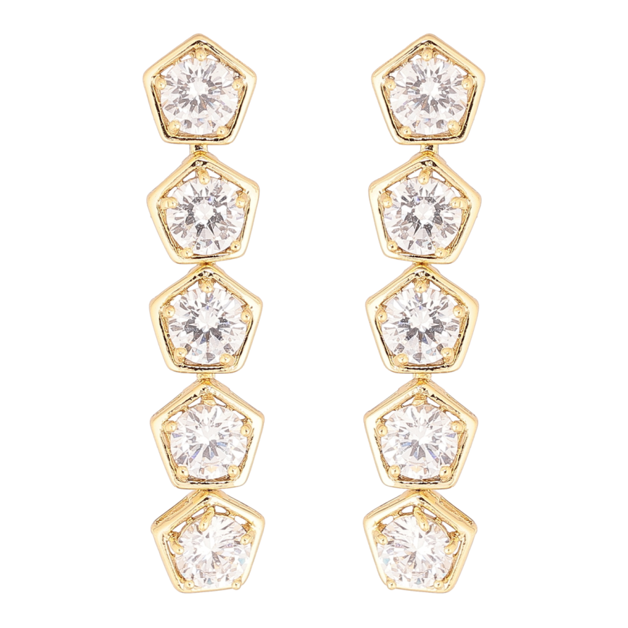 Сережки Xuping колір Позолота 14K пусети Кристальні підвіски фото №1 Сережки Xuping колір Позолота 14K пусети Кристальні підвіски фото №1