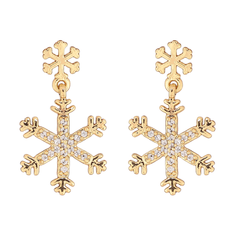 Сережки Xuping колір Позолота 14K пусети Сніжинки фото №3 Сережки Xuping колір Позолота 14K пусети Сніжинки фото №3