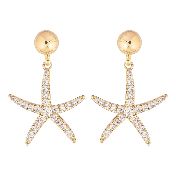 Сережки Xuping колір Позолота 14K пусети Морські зірки фото №14