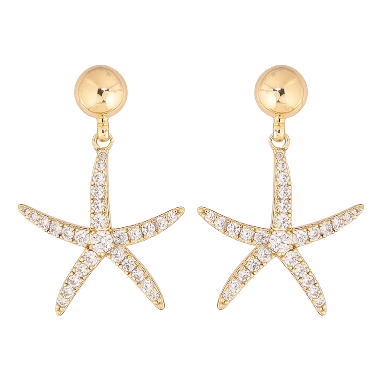 Сережки Xuping колір Позолота 14K пусети Морські зірки фото №2