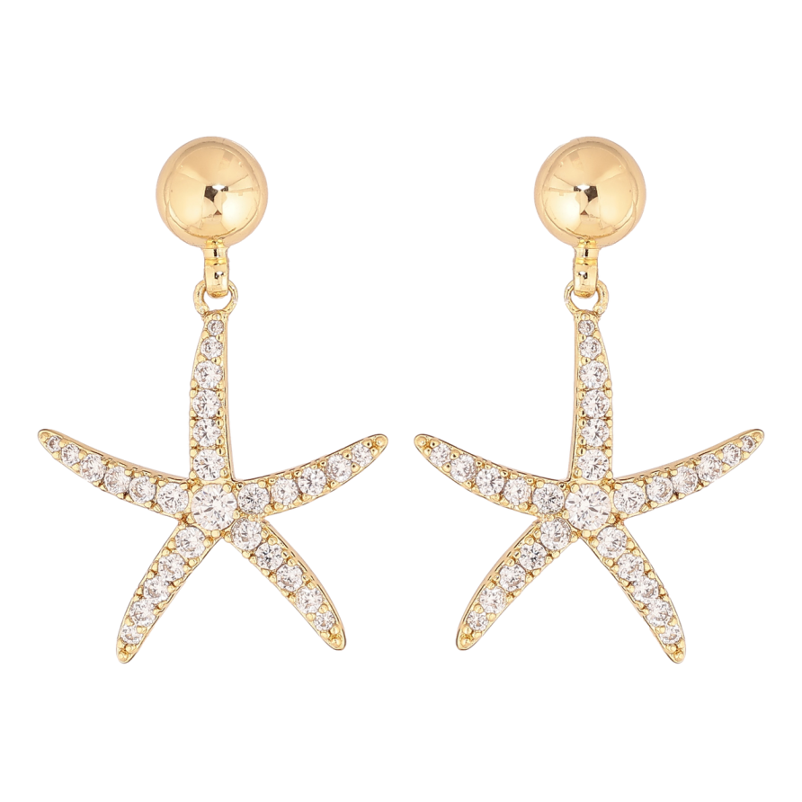 Сережки Xuping колір Позолота 14K пусети Морські зірки фото №1
