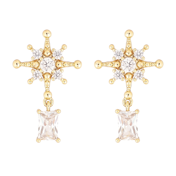 Сережки Xuping колір Позолота 14K пусети Декоративні зірки з кристалами фото №22