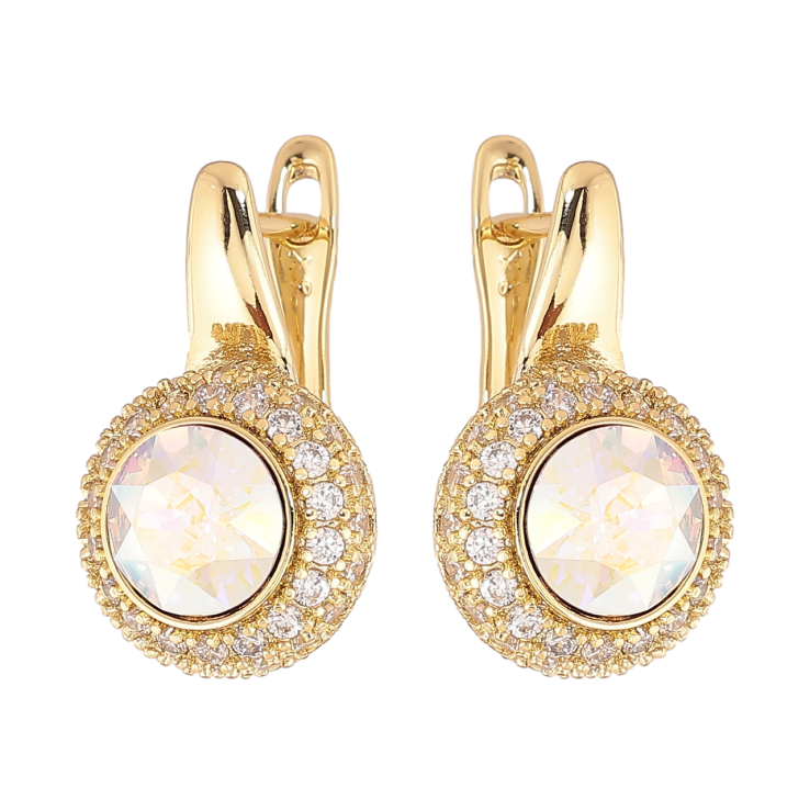 Серьги Xuping цвет Позолота 14K английский замок Инкрустация кристаллами фото №6 Серьги Xuping цвет Позолота 14K английский замок Инкрустация кристаллами фото №6