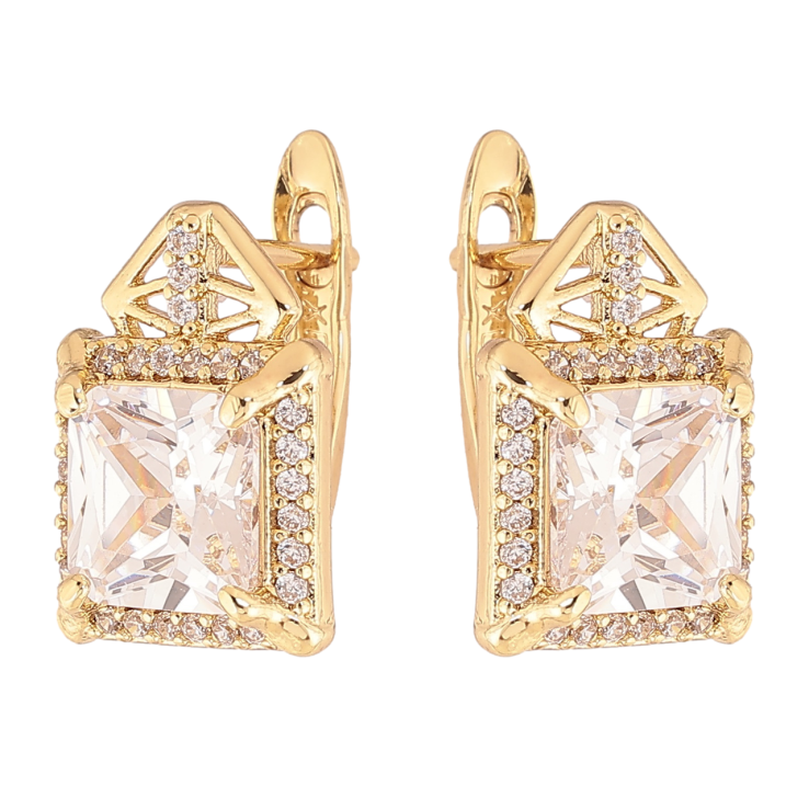 Сережки Xuping колір Позолота 14K англійський замок Кристальний блиск фото №14