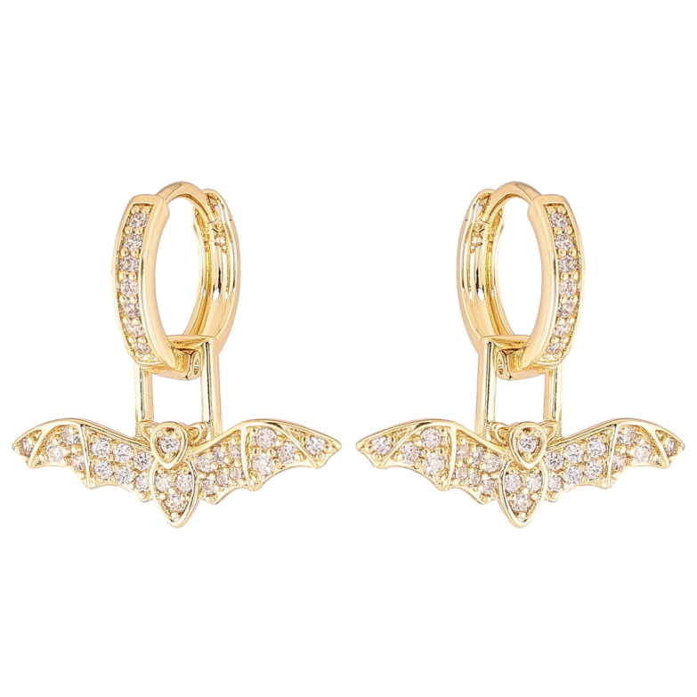Сережки Xuping колір Позолота 14K підвіски на колечках Кажани 2 в 1 фото №7 Сережки Xuping колір Позолота 14K підвіски на колечках Кажани 2 в 1 фото №7