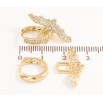 Сережки Xuping колір Позолота 14K підвіски на колечках Кажани 2 в 1 фото №3 Сережки Xuping колір Позолота 14K підвіски на колечках Кажани 2 в 1 фото №3