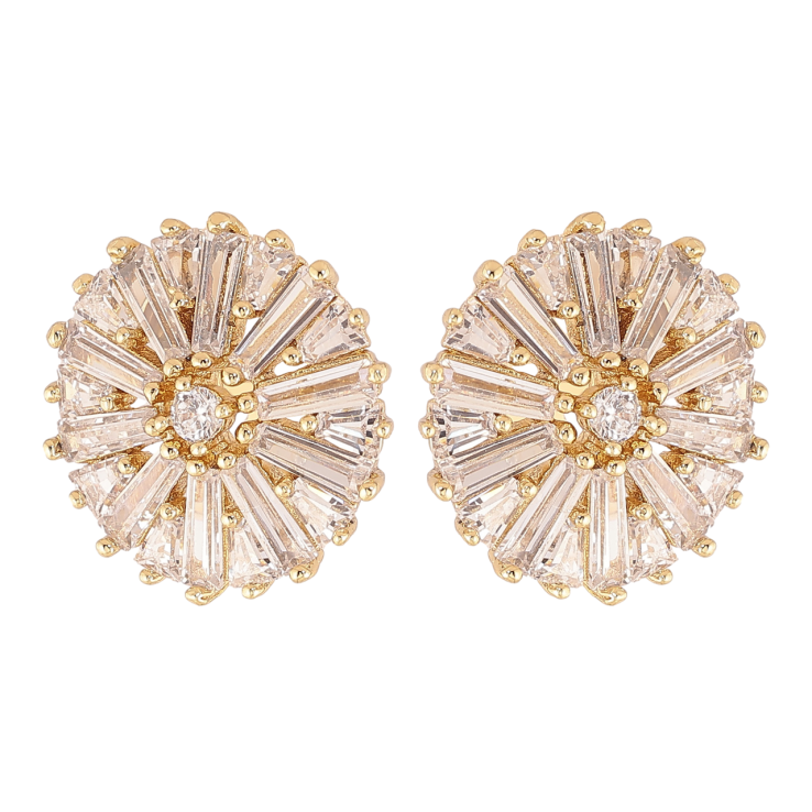 Серьги Xuping цвет Позолота 14K клипсы Кристальный блеск фото №2 Серьги Xuping цвет Позолота 14K клипсы Кристальный блеск фото №2