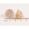 Серьги Xuping цвет Позолота 14K клипсы Кристальный блеск фото №3