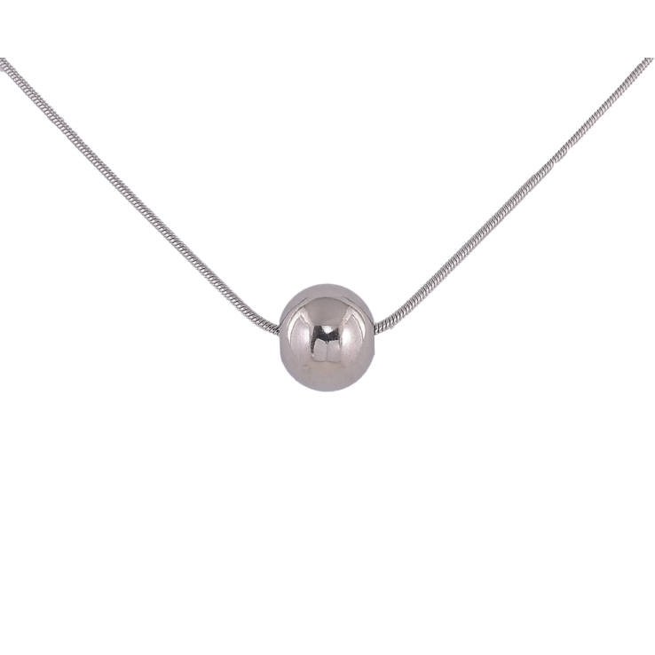 Подвеска на цепочке Xuping ТТМ Stainless Steel цвет Родий Бусина, ø 10мм длинна 45-50см х 1мм фото №1 Подвеска на цепочке Xuping ТТМ Stainless Steel цвет Родий Бусина, ø 10мм длинна 45-50см х 1мм фото №1